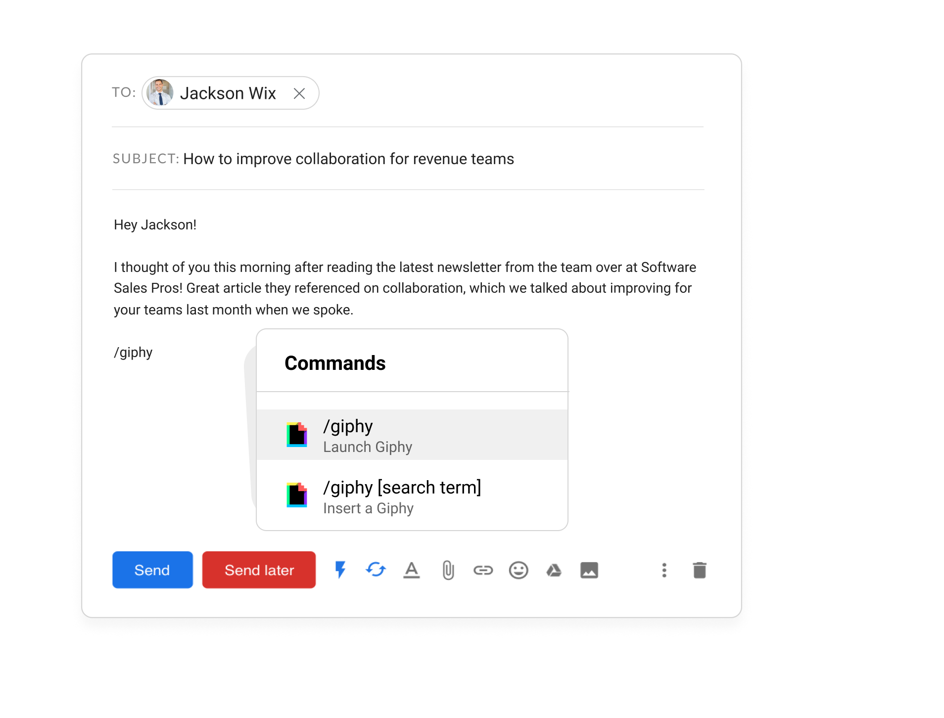 Add Giphy to Gmail Mixmax